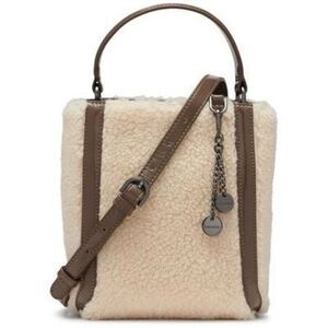 Calvin Klein Astatine Sherpa Triple Compartment Mini Hobo Bag - Natural